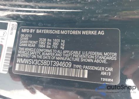 2013 Mini Hardtop Cooper S из США, поврежденный, VIN WMWSV3C58DT394609